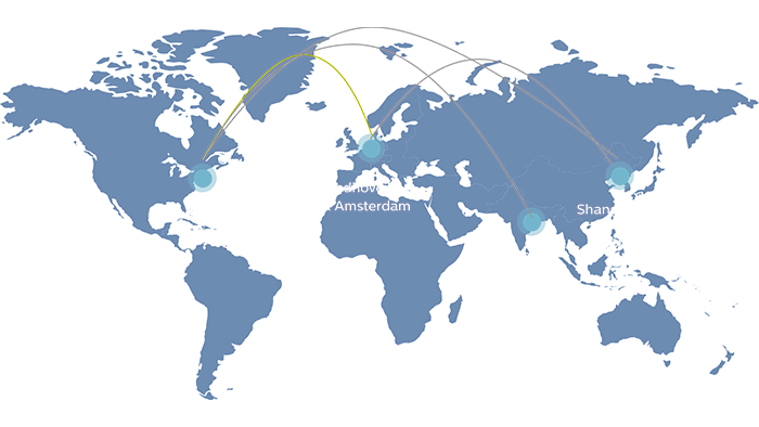 A graphic shows the Philips Ventures team hubs around the world.